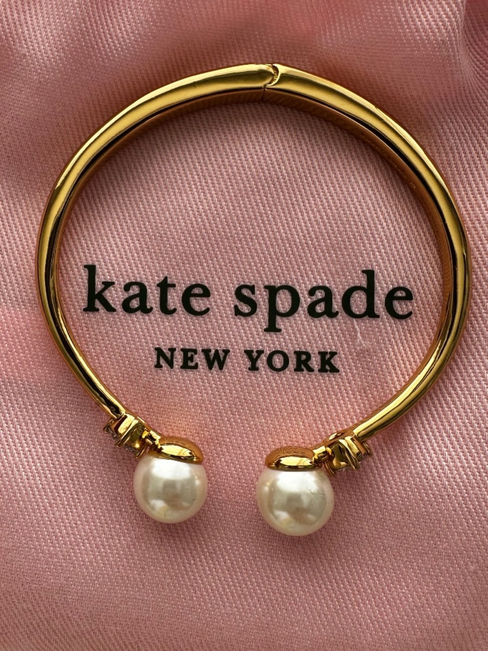 Kate Spade gold pearl cuff bracelet